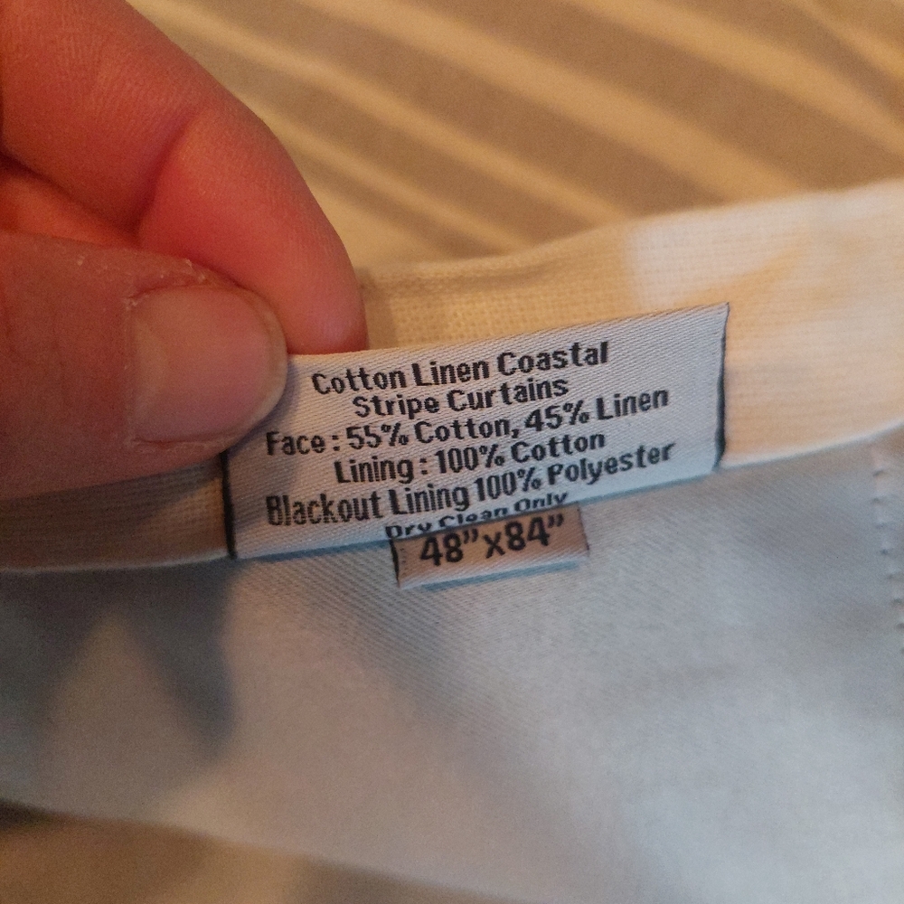 NWT! Quince Linen Coastal Stripe Blackout Curtains- 2 Panels! 48"x 84" (C67) - Picture 8 of 11